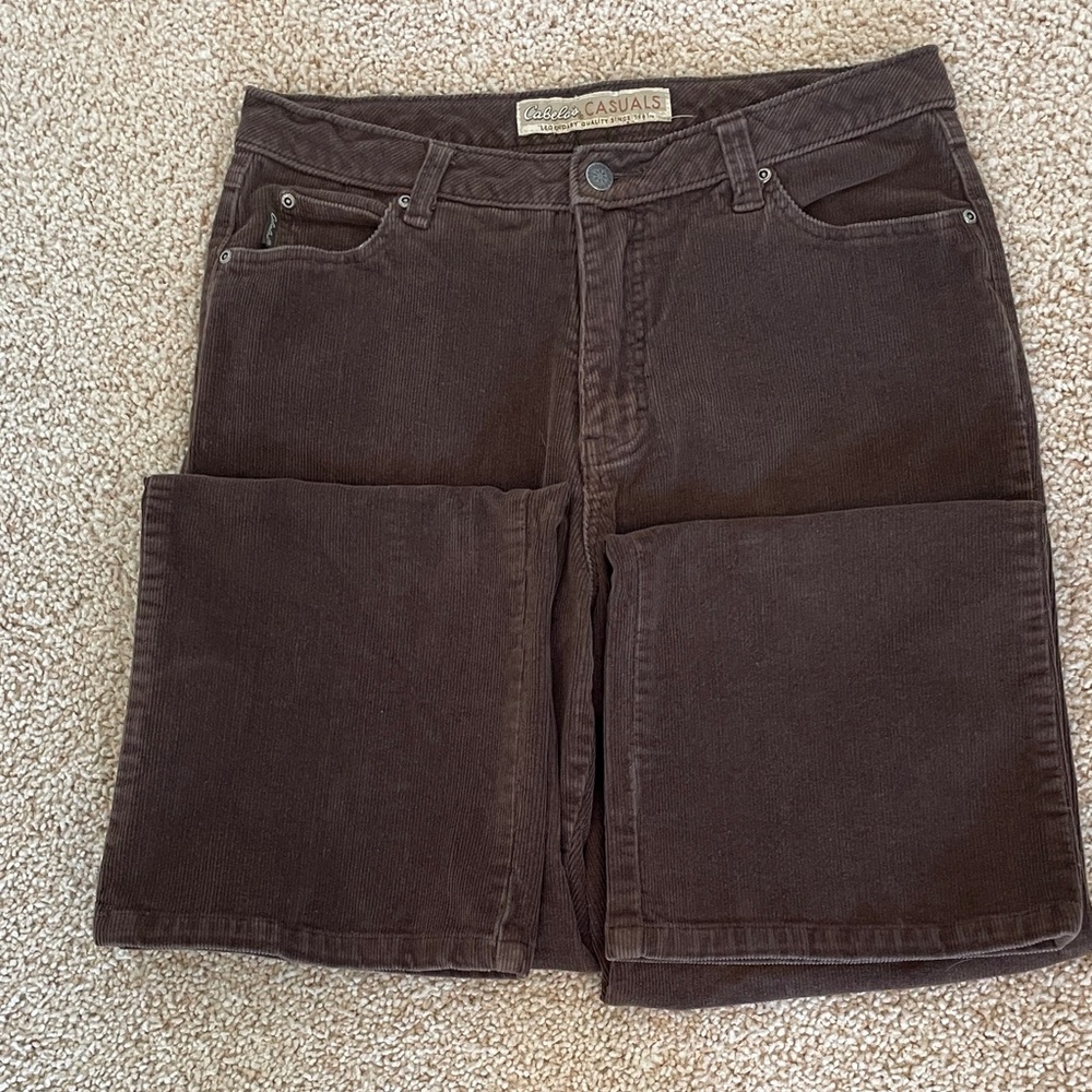 Cabelas Casuals Brown Corduroy Pants Size 12